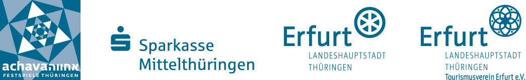 Unterstützt von: Achava-Festspiele Thüringen, Sparkasse Mittelthüringen, Erfurt – Landeshauptstadt Thüringen, Tourismusverein Erfurt e. V.